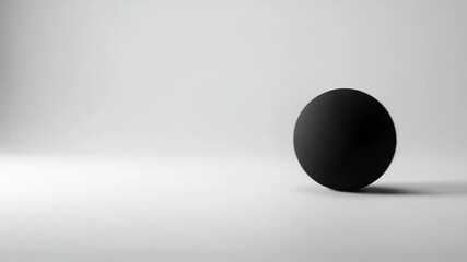 Black sphere on a light gray background - Powered by Adobe
