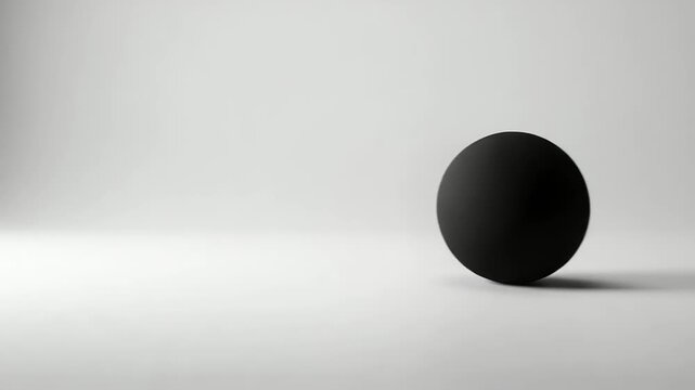 Black sphere on a light gray background - Powered by Adobe