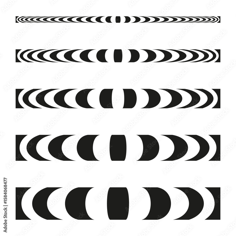 Poster abstract stripe pattern. converging line design. optical illusion vector. repeated elements backgrou