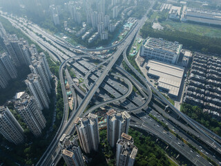 Chengdu,China- June 15,2025,Aerial view of landscape in Chengdu city, China