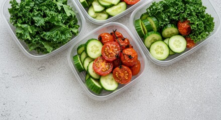 Fresh Organic Vegetables in Meal Prep Containers for Healthy Eating and Nutrition