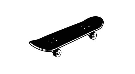 Vector black and white skateboard illustration for skate park design and skateboarding equipment vector graphic art