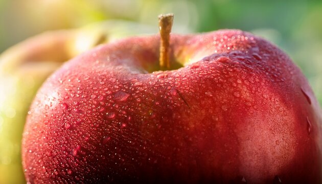 fresh and juicy apple fruit in natural lighting close up shot by abcd photography