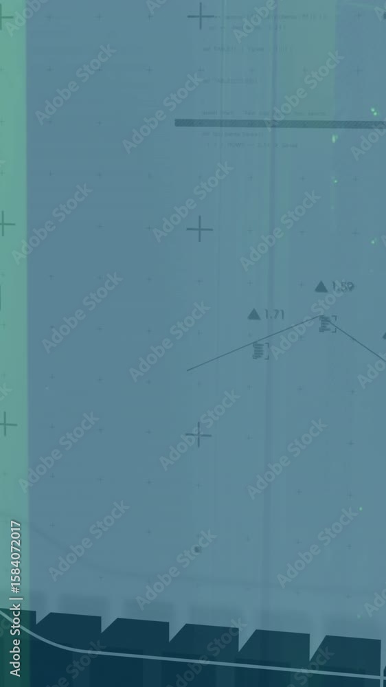 Poster animation of multiple graphs moving over data server room