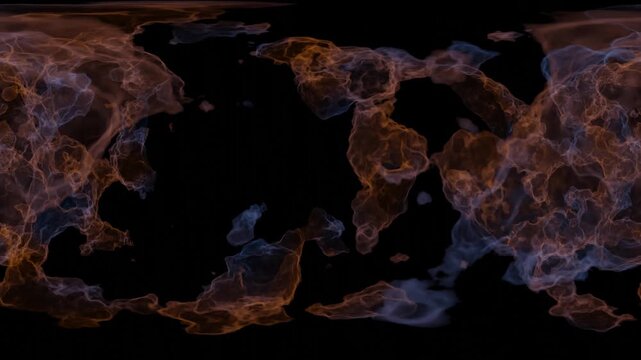 Swirling Abstract Smoke in Blue and Orange 360 vr looping animation