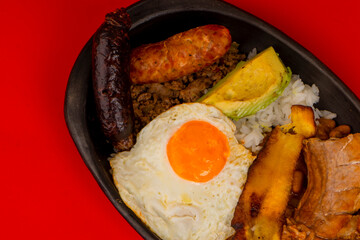 Tray paisa the most representative dish of Colombia