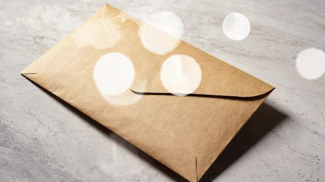 empty brown paper letter on surface loop animation.ai 