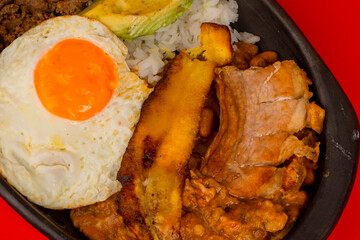 Tray paisa the most representative dish of Colombia