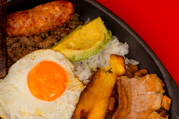 Bandeja paisa, typical dish in the Antioqueña region of Colombia.