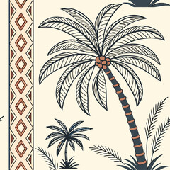 seamless pattern with palm trees