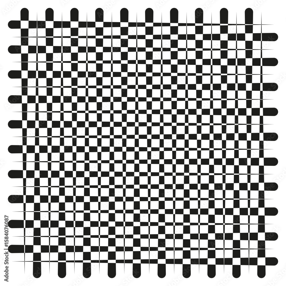 Poster checkerboard grid pattern. black white squares. geometric tile vector. monochrome texture background