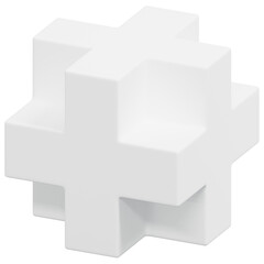 3D Cross Shape Cube Icon