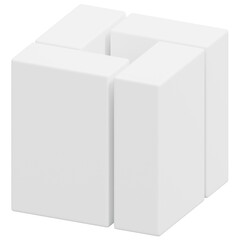 3D Four Pillar Cubes Icon