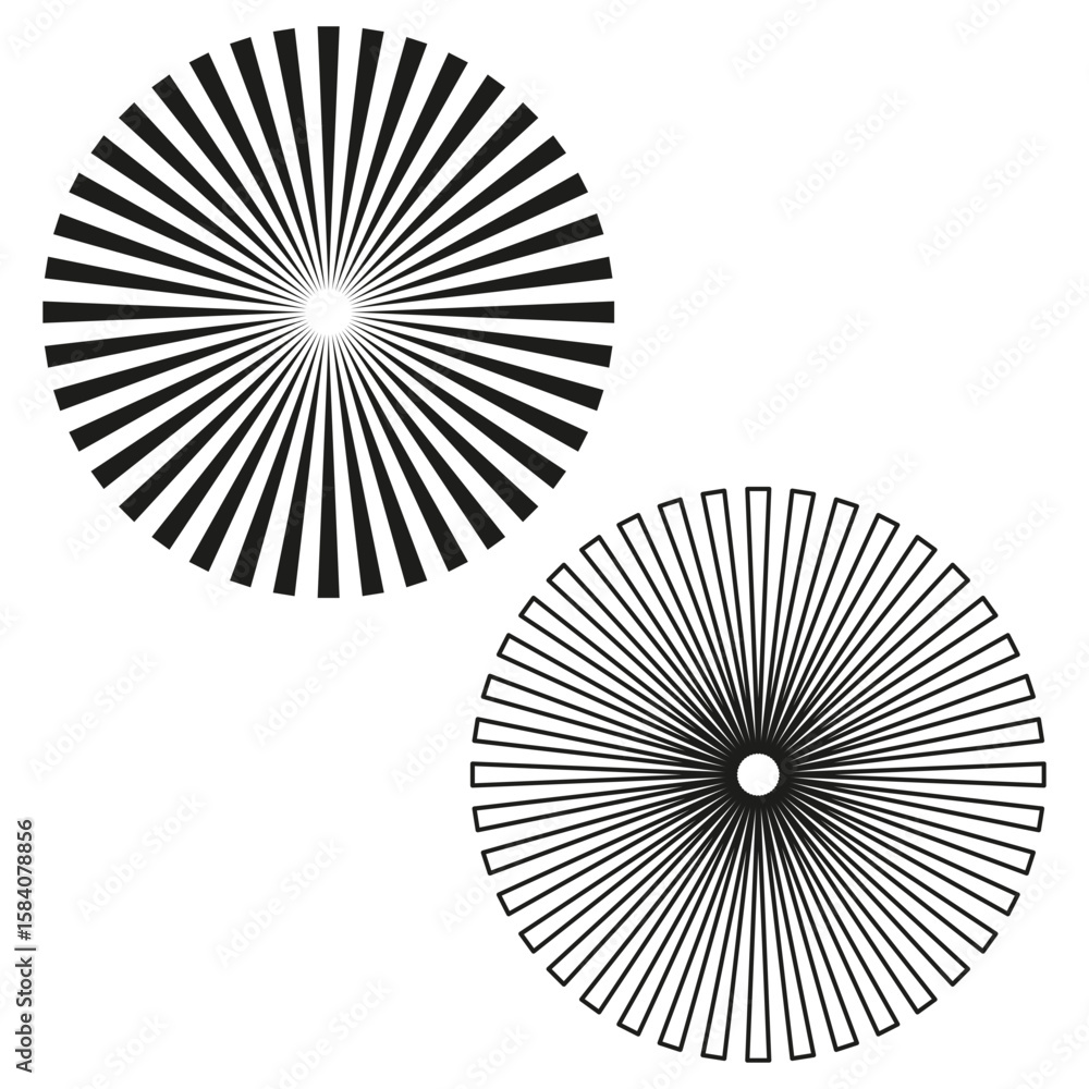Aufkleber abstract spiral patterns. geometric line vector. optical illusion shapes. monochrome graphic element