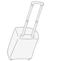 キャリー　旅行　趣味　イラスト　白　単体　イラスト