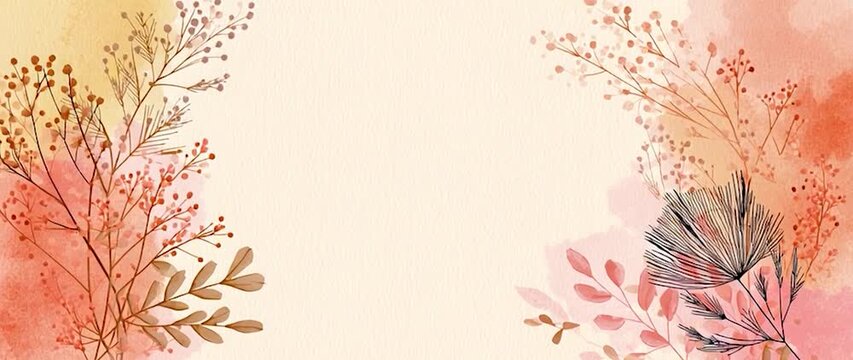 Anamorphic video Watercolor floral background animation video. Valentine's Day, Mother's Day, Weddings, and Women's Day background video animation