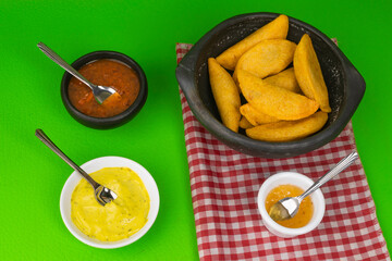 Fried empanadas, typical Colombian food