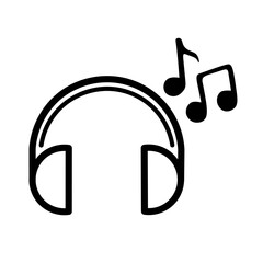 music notes icon. listening to music icon. relaxing music vector design. audio icon.