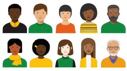 Diverse group of people represented in simple profile images.