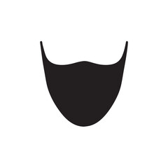 A black silhouette of a face mask, isolated on a white background