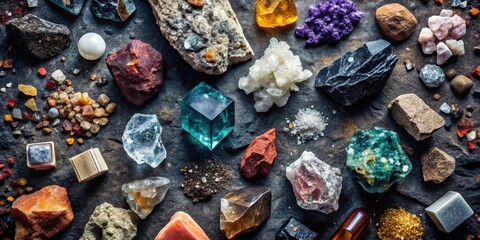 A Diverse Collection of Sparkling Minerals and Gemstones Showcasing Natural Earth Treasures