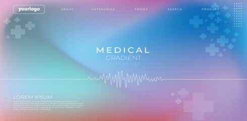 Soft Pastel Medical Gradient Background with Abstract Health Symbols