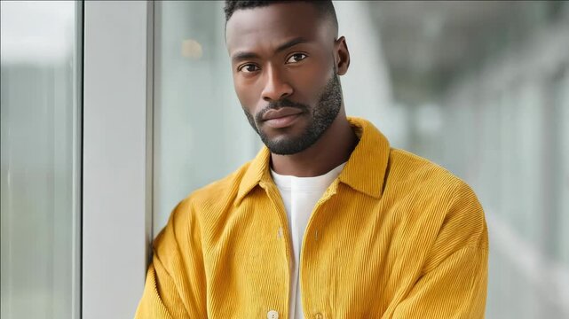 A man with a beard and mustache looking confident.