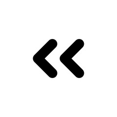 Angle Double Left - Simple Minimalist Modern Icon for UI Apps
