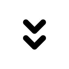 Angle Double Down - Simple Minimalist Modern Icon for UI Apps