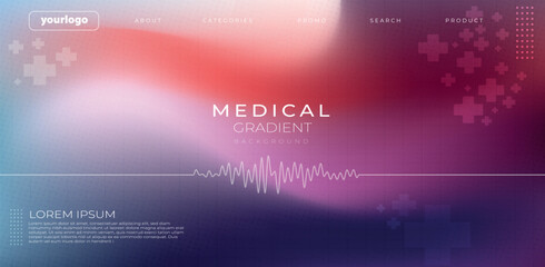 Modern medical background with waveform graphic and cross elements, ideal for health, science, or technology presentations.