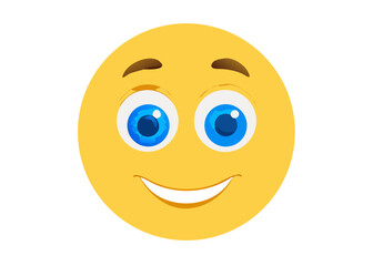 Fototapeta premium Playful Yellow Textured Emoticon with Blue Eyes