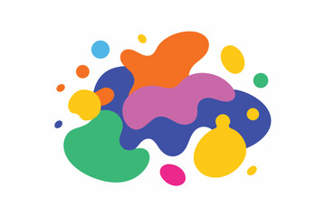Naklejka premium Abstract Bright Cartoon Shapes Forming Play