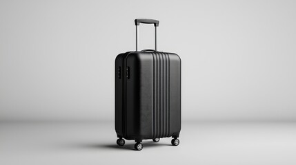 Modern Black Hard Shell Suitcase with Wheels for Travel and Adventure
