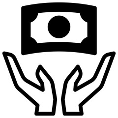 salary icon vector with solid style