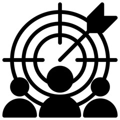 target market icon vector with solid style