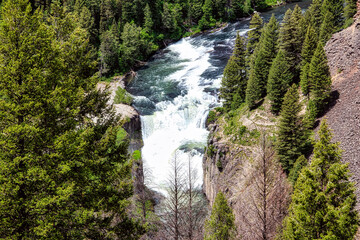 Spring View from the Trail above the Lower Mesa Falls on the Henrys Fork of the Snake River in Eastern Idaho.