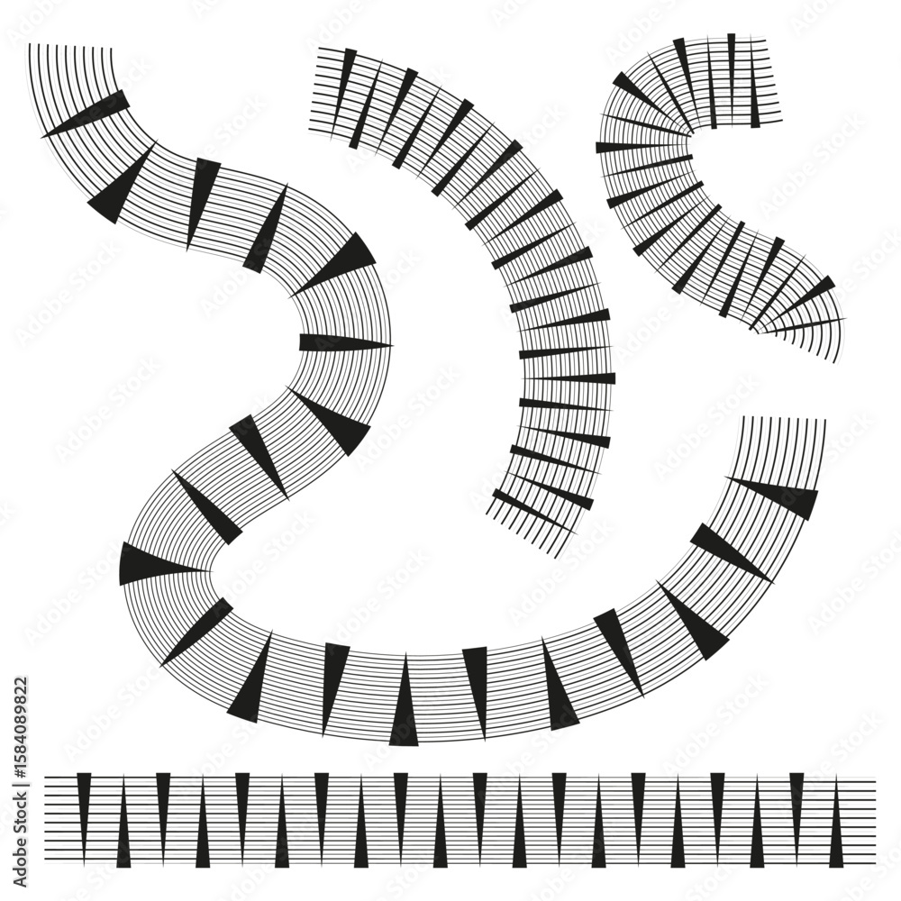 Poster abstract spiral pattern. segmented growth element. dynamic line vector. curving shape illustration