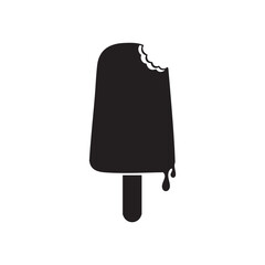 Melting Popsicle with Bite Taken Out – Abstract Summer Ice Cream Vector Silhouette