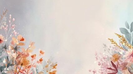 Watercolor floral background animation video. Valentine's Day, Mother's Day, Weddings, and Women's Day background video animation