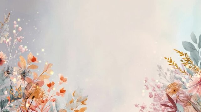 Watercolor floral background animation video. Valentine's Day, Mother's Day, Weddings, and Women's Day background video animation