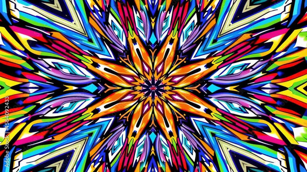 Poster vibrant abstract art colorful geometric patterns and symmetry create stunning visual experience, cap
