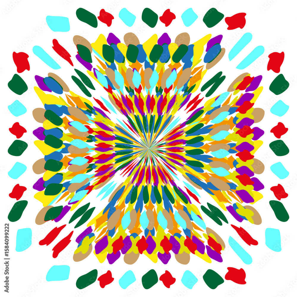 Poster abstract explosion pattern. burst geometric vector. colorful dynamic illustration. white background 