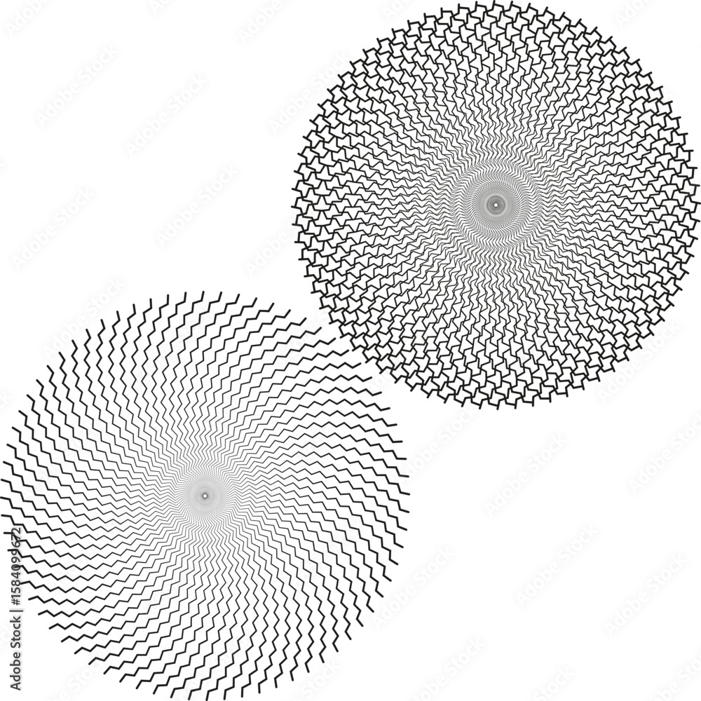 Poster concentric circle pattern. optical illusion effect. geometric vector design. abstract radial graphic