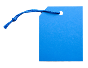 Blue Tag Textured with for text and advertising of label design mock up, Isolated on White Background