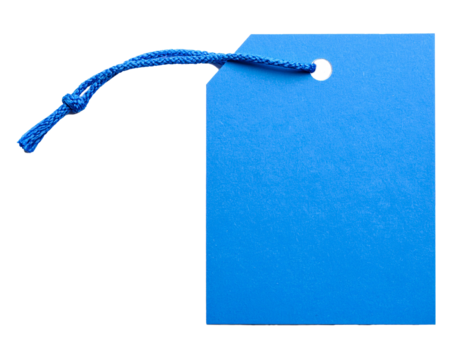 Blue Tag Textured with for text and advertising of label design mock up, Isolated on White Background