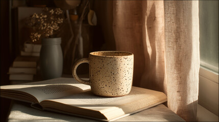 Cozy Morning: Coffee, Book & Sunlight