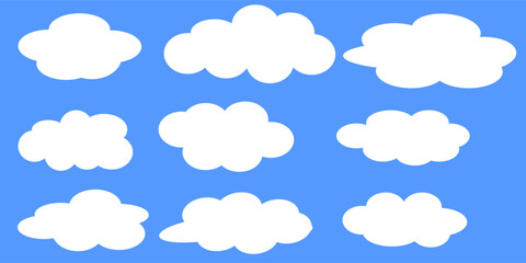 Set of white clouds 
