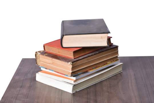 Used books, stacked literature, culture, old pages