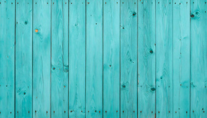 Fototapeta premium Teal Blue Painted Wooden Fence Texture Background