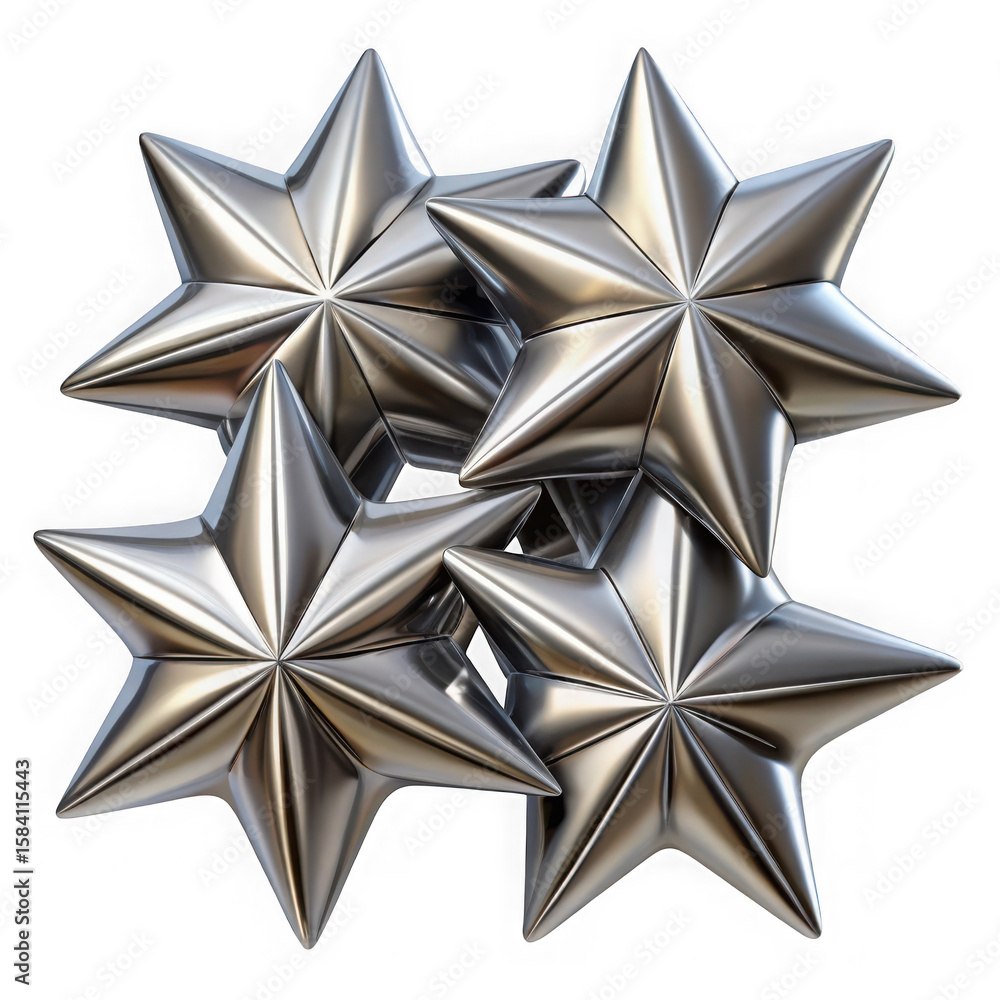 Poster metallic stars background texture isolated background on transparent background